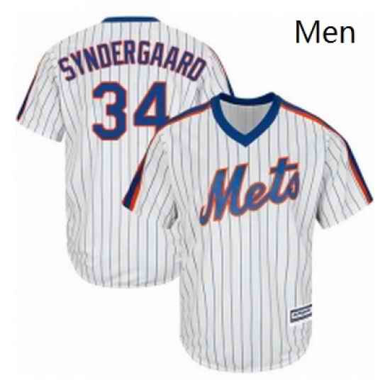 Mens Majestic New York Mets 34 Noah Syndergaard Replica White Alternate Cool Base MLB Jersey